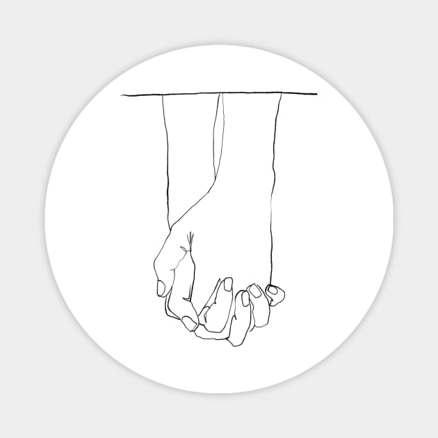 Holding Hands Magnet by thecolddots